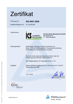 Zertifikat - ICS Schneider Messtechnik GmbH