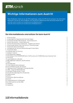 Austritt von ETH-Angehörigen - IT Services of ETH Zurich