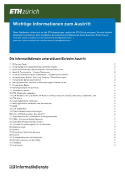 Austritt von ETH-Angeh&ouml;rigen - IT Services of ETH Zurich