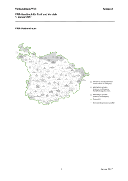 Verbundraum VRR Anlage 2 VRR-Handbuch für Tarif und Vertrieb 1