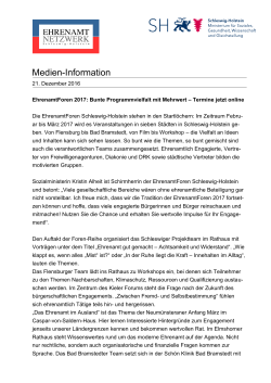 Medieninformation vom 21. Dezember 2016 - Schleswig
