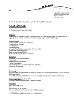 Köchin/Koch - Gemeindeserver
