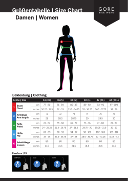 Gr&ouml;&szlig;entabelle | Size Chart Damen | Women - Bike