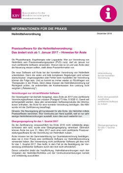 Praxisinfo zur Praxissoftware für die Heilmittelverordnung