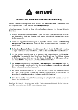 Hinweise zur Baum- und Strauchschnittsammlung
