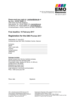 v Registration for the EMO Preview 2017 (PDF, 69