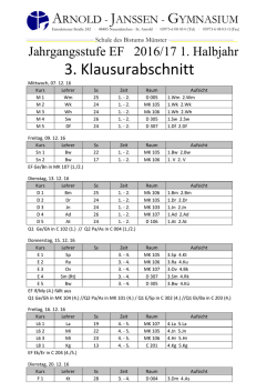 Jahrgangsstufe EF 3. KA - Wehry