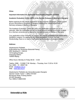 China Important Information for Applicants from