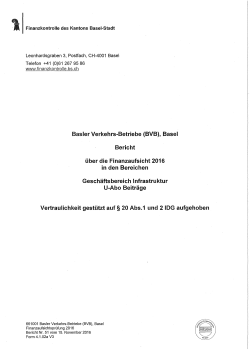 Bericht Fiko BVB Finanzaufsicht 2016 - Kanton Basel