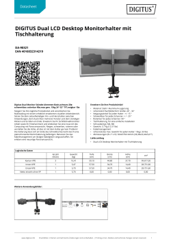 DIGITUS Dual LCD Desktop Monitorhalter mit Tischhalterung
