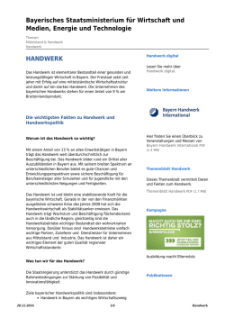 Handwerk - Bayerisches Staatsministerium f&uuml;r Wirtschaft und