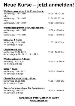 Neue Kurse Januar 2017