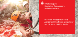 9. Forum Privater Haushalt „Vorsorgen in schwierigen Zeiten“ am 23