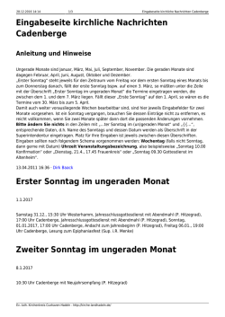 Eingabeseite kirchliche Nachrichten Cadenberge - Ev.