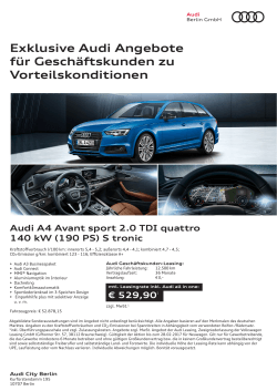 Exklusive Audi Angebote für Geschäftskunden zu