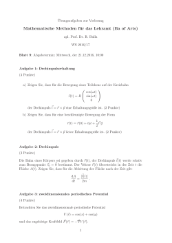 Mathematische Methoden für das Lehramt (Ba of Arts)