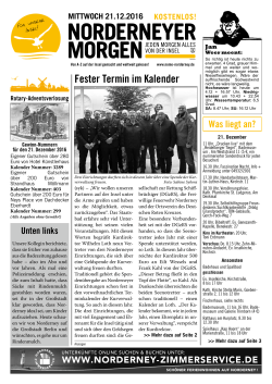 Aktuelle Ausgabe - Norderneyer Morgen Online