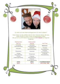 Du hast noch kein Weihnachtsgeschenk f&uuml;r deine Liebsten?