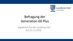 Befragung der Generation 60 Plus