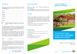 Chancen einer nachhaltigen Bioökonomie in Bayern