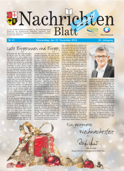 Nachrichtenblatt Nr. 51 vom 22. Dezember 2016