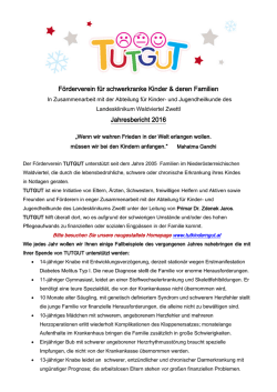Jahresbericht 2016 - F&ouml;rderverein der Abteilung f&uuml;r Kinder