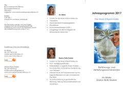 Jahresprogramm 2017 - Bewusstseinspraxis Elfenau