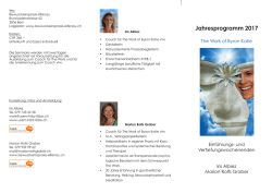 Jahresprogramm 2017 - Bewusstseinspraxis Elfenau