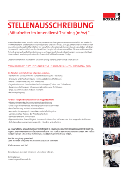 stellenausschreibung