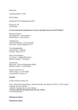 Impressum Angaben gem&auml;&szlig; &sect; 5 TMG RAW KulturL Solidarische