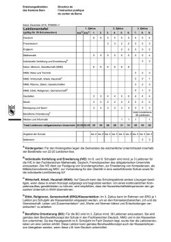 Lektionentafel zum Lehrplan 21 - Erziehungsdirektion des Kantons