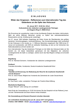 E I N L A D U N G Wider das Vergessen