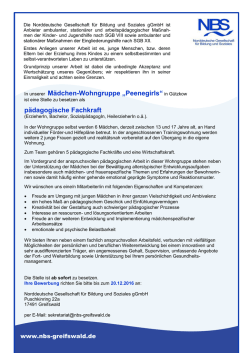 In unserer M&auml;dchen-Wohngruppe &bdquo;Peenegirls&ldquo; in G&uuml;tzkow