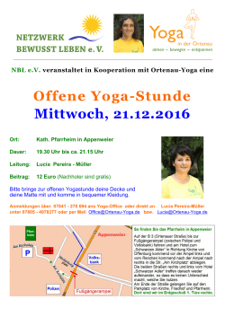 Offene Yoga-Stunde Mittwoch, 21.12.2016 - Yoga-Akademie