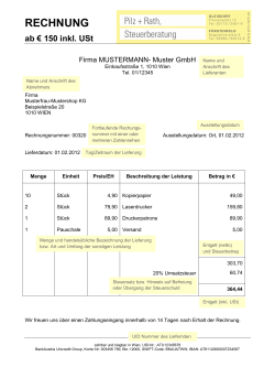 Rechnungsvorlage über €150 - Pilz-Rath