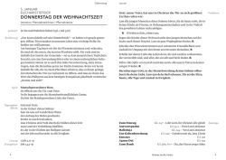 DONNERSTAG DER WEIHNACHTSZEIT