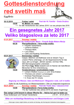 Gottesdienste vom 30.12.2016