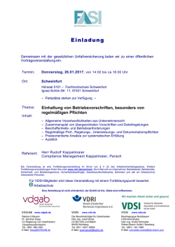 Einhaltung von Betriebsvorschriften, besonders von