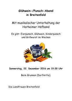 Gl&uuml;hwein Punsch Abend 2016