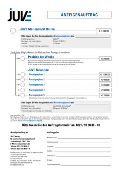Informationen zur Schaltung einer Stellenanzeige ONLINE
