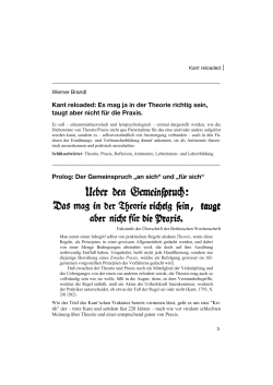 Kant reloaded - Budrich Journals