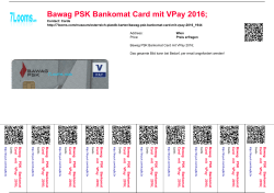 Bawag PSK Bankomat Card mit VPay 2016