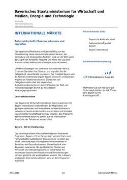 Internationale M&auml;rkte: Mittelstandspakt Bayern