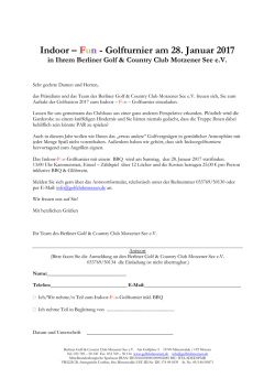 Indoor &ndash; Fun - Golfturnier am 28. Januar 2017