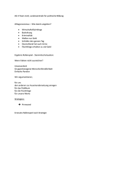 Inhalte Arbeitsgruppe 4 Rassimus und Rechtsextremismus begegnen