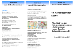 49. Kontaktseminar Kassel - Deutscher Sozialrechtsverband eV