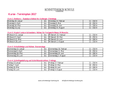Kurse - Terminplan 2017 - Schnittdesign Schule Hamburg