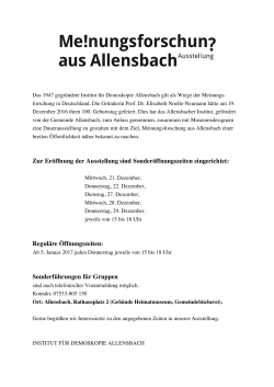 Ausstellung des - Institut für Demoskopie Allensbach