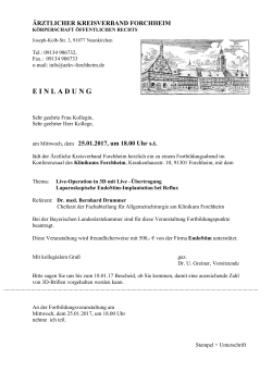 Zur Einladung  - Ärztlicher Kreisverband Forchheim