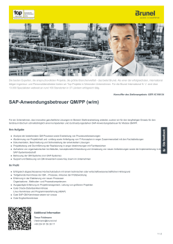 SAP-Anwendungsbetreuer QM/PP Job in Bochum